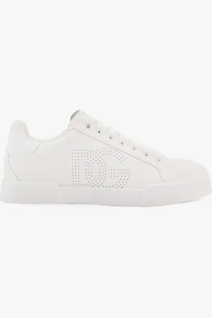 Dolce & Gabbana Portofino low-top leather sneakers with lateral monogram - - gender_Woman