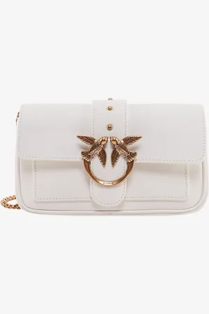 Pinko Love one pocket leather shoulder bag with love birds buckle - - gender_Woman