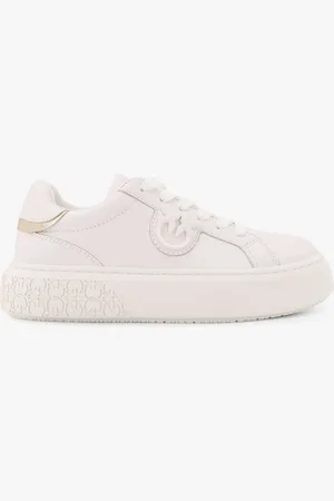 Pinko Yoko 12 leather sneakers with lateral love birds detail - - gender_Woman