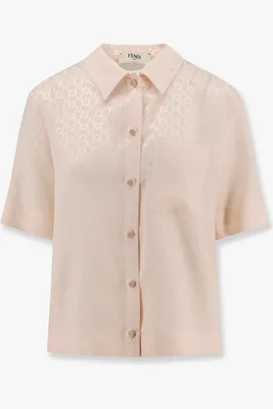 Fendi Jacquard silk shirt with ff chess motif - - gender_Woman