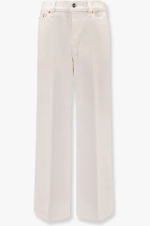 Gucci White denim trouser with rosso ancora tag - - gender_Woman