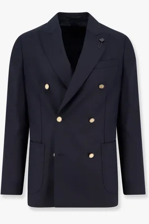 LARDINI Double-breasted wool blend blazer - - gender_Man