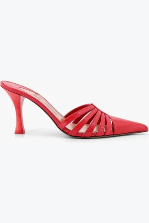 PARIS TEXAS Nadia leather sabot with python effect print - - gender_Woman