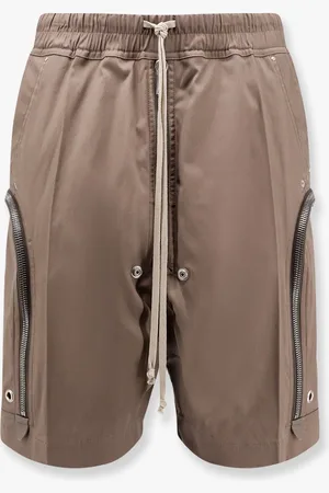 Rick Owens Bauhaus organic cotton bermuda shorts with leather details - - gender_Man