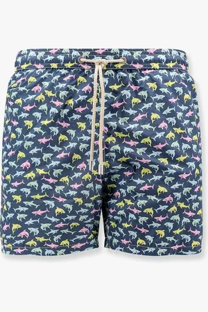 MC2 SAINT BARTH Recycled nylon swim trunks with shark trouble multicolor print - - gender_Man