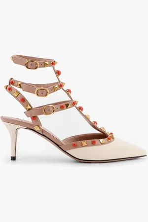 VALENTINO GARAVANI Rockstud leather slingback with cabochon stones - - gender_Woman