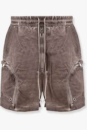 Rick Owens Bauhaus denim bermuda shorts with maxi pockets - - gender_Man
