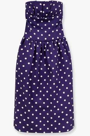 Self-Portrait Satin dotted midi dress - - gender_Woman