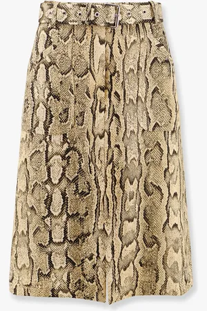 DRIES VAN NOTEN Sheraz viscose and cotton skirt with reptile print - - gender_Woman