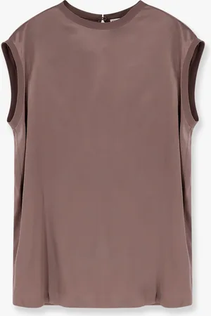 Brunello Cucinelli Stretch silk tp with Monili detail - - gender_Woman