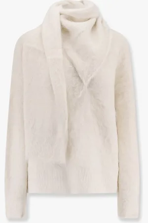 Totême Draped-scarf alpaca blend sweater - - gender_Woman