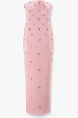 Retrofete Elise satin long dress with rhinestones trimming - - gender_Woman