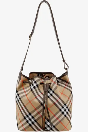 Burberry Canvas bucket bag with check motif - - gender_Woman