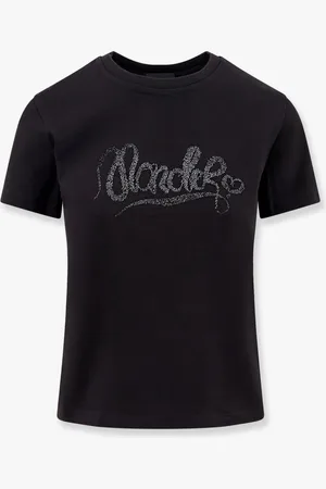 Moncler Cotton t-shirt with lurex logo embroidery - - gender_Woman