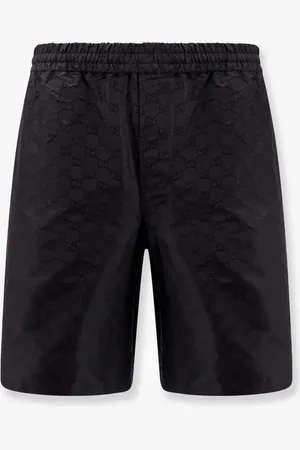 Gucci Cotton and silk bermuda shorts with allover gg logo - - gender_Man
