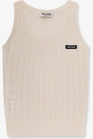 Miu Miu Perforated cachemire and silk top - - gender_Woman