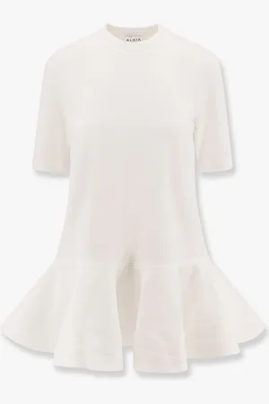 Alaïa Peplum cotton jersey t-shirt - - gender_Woman