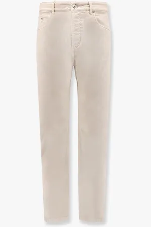 Brunello Cucinelli Cotton trouser with embroidered logo - - gender_Man
