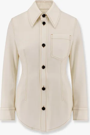 Bottega Veneta Traverl light wool shirt with maxi pointed collar - - gender_Woman