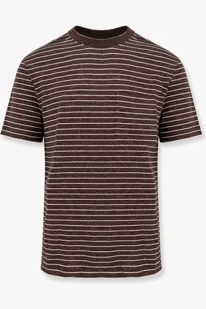 Brunello Cucinelli Striped linen stretch jersey t-shirt - - gender_Man