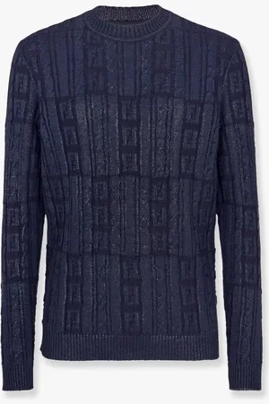 Fendi Braided wool sweater with ff details - - gender_Man