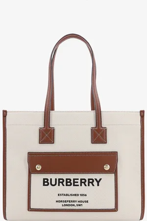 Burberry Canvas and leather shoulder bag with frontal logo - - gender_Woman