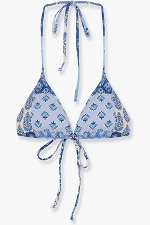 MC2 SAINT BARTH Leah nylon bikini top with radical patch print - - gender_Woman