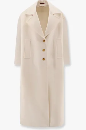 Gucci Wool and silk crepe coat with all-over GG motif - - gender_Woman