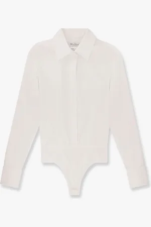 Max Mara Angora 1234 stretch cotton body shirt with logo embroidery - - gender_Woman