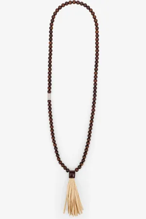 Dsquared2 Summer Lovers necklace with wood beads and rafia tassel - - gender_Man