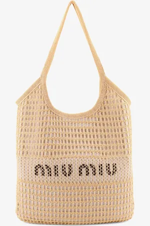 Miu Miu Viscose Ivy shoulder bag with rafia effect - - gender_Woman