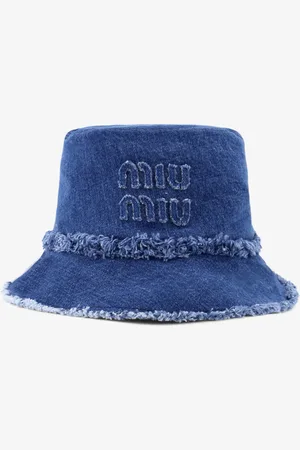 Miu Miu Denim cloche with logo patch - - gender_Woman