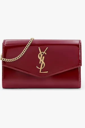 Saint Laurent Patent leather wallet with metal monogram - - gender_Woman