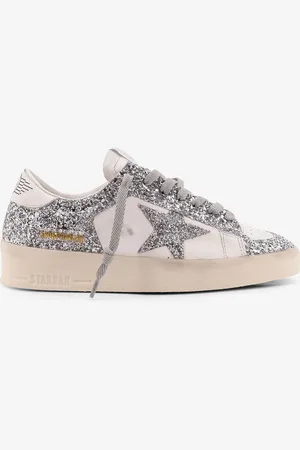 Golden Goose Stardan low-top leather sneakers with glitter profiles - - gender_Woman