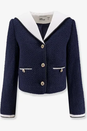 Self-Portrait Bouclé fabric blazer with jewel buttons - - gender_Woman