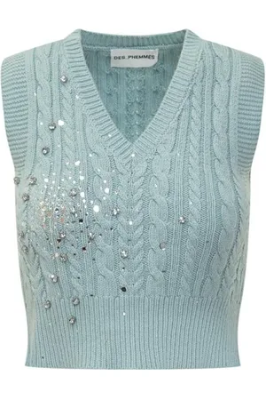 Des Phemmes Cropped Knit Vest