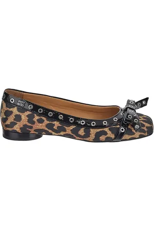 Ganni Eyelet Bow Ballerina