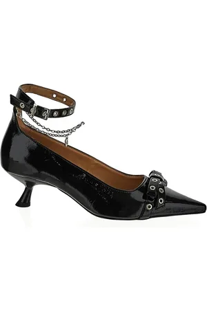 Ganni Red Eyelet Bow Pump