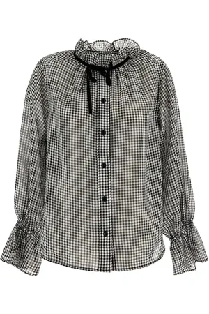 Ganni Gingham-Check Jacquard Midi Dress.