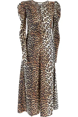Ganni Black Viscose Twill Mini Dress