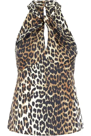 Ganni Printed Mesh Rollneck Top?