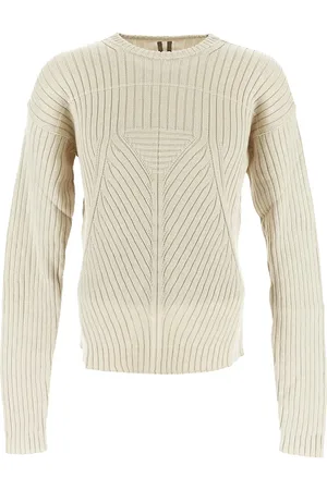 Rick Owens Megarib Cotton Knit Round Neck Sweater