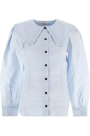 Ganni Puritan-Collar Cotton Shirt?