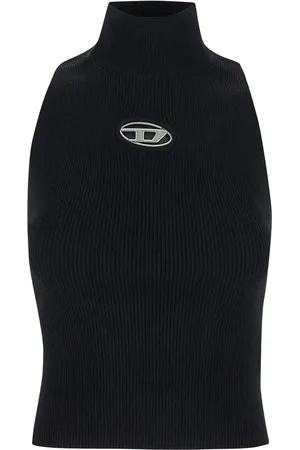 Diesel M-ONERVAX Ribbed-Knit Turtleneck Top