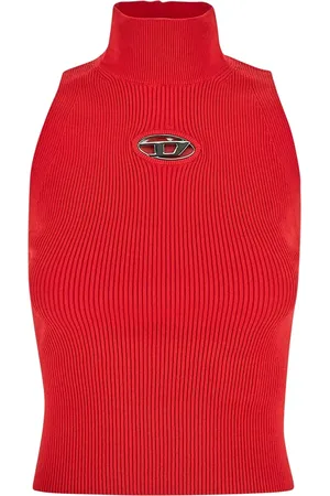 Diesel M-ONERVAX Ribbed-Knit Turtleneck Top