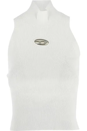 Diesel M-ONERVAX Ribbed-Knit Turtleneck Top