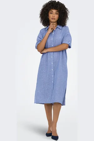 ONLY Loose Fit Paitakaulus Runsaat Hihat Midimekko