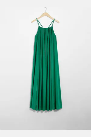 & OTHER STORIES Pleated Halterneck Maxi Dress