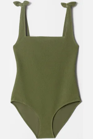 & OTHER STORIES Textured Bow Tie Swimsuit