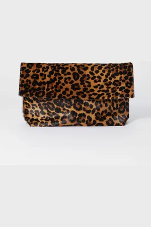 & OTHER STORIES Leopard-Print Leather Clutch